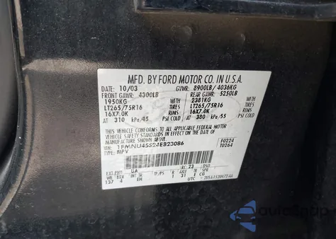 2004 Ford Excursion Eddie Bauer z USA, uszkodzony, nr VIN 1FMNU45S24EB23086